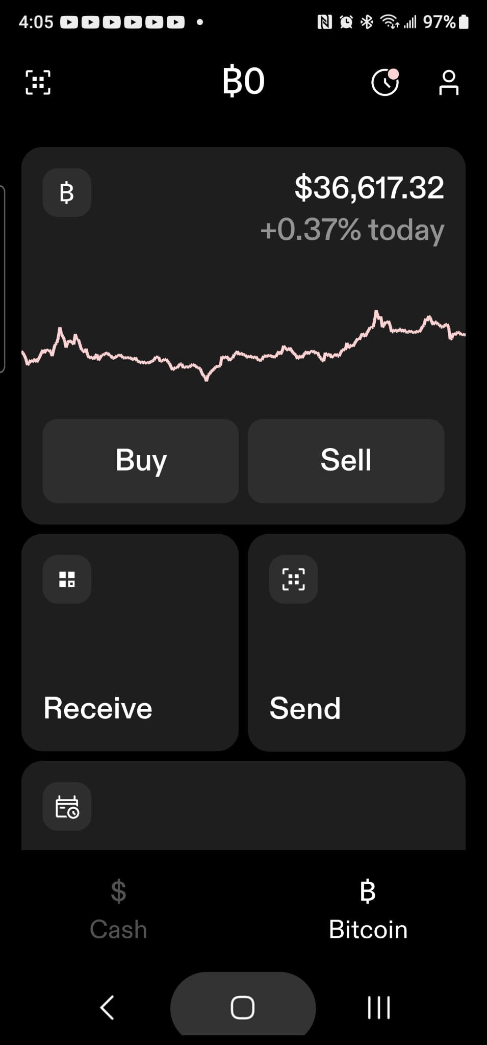 购买完成后,我们停留在Bitcoin页面, 然后点击Send发送按键,进行下一步!.jpg